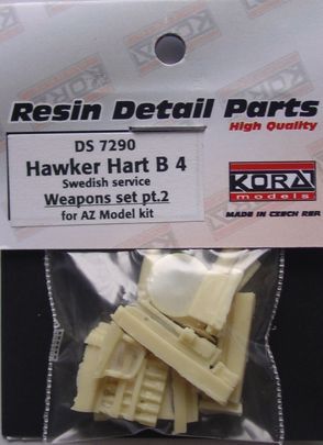 Kora KORS7290 1:72 Hawker Hart B4 Swedish Weapons set II.