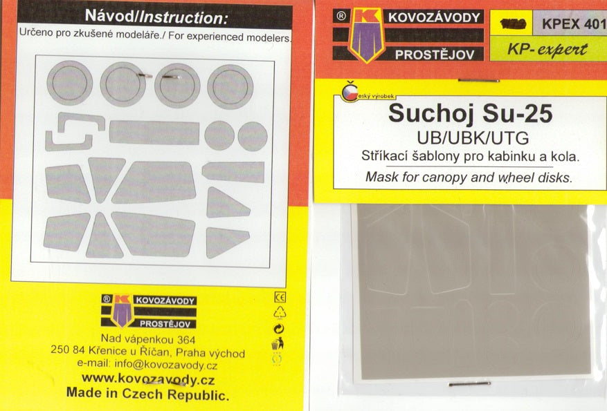 KP KPEX401 Sukhoi Su-25UB/UBK/UTG Canopy & Wheel Masks 1:48