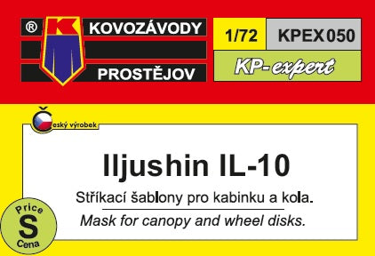 Kovozavody Prostejov KPEX7250 1:72 Ilyushin IL-10 canopy frame paint mask