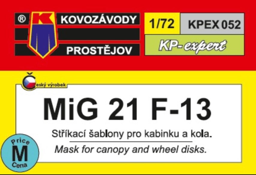 KP KPEX7252 Mikoyan MiG-21F-13 Wheels & Canopy Paint Masks 1:72