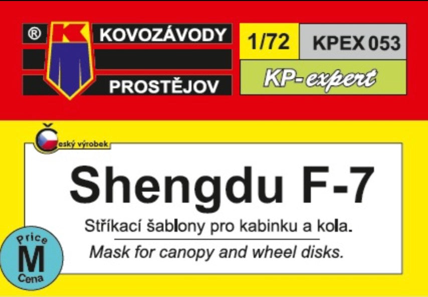 Kovozavody Prostejov KPEX7253 1:72 Shengdu F-7 wheels & canopy frame paint mask
