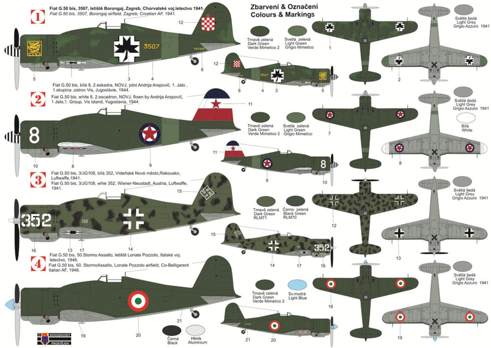 Kovozavody Prostejov KPH7212 1:72 Fiat G.50bis "Freccia" Special markings