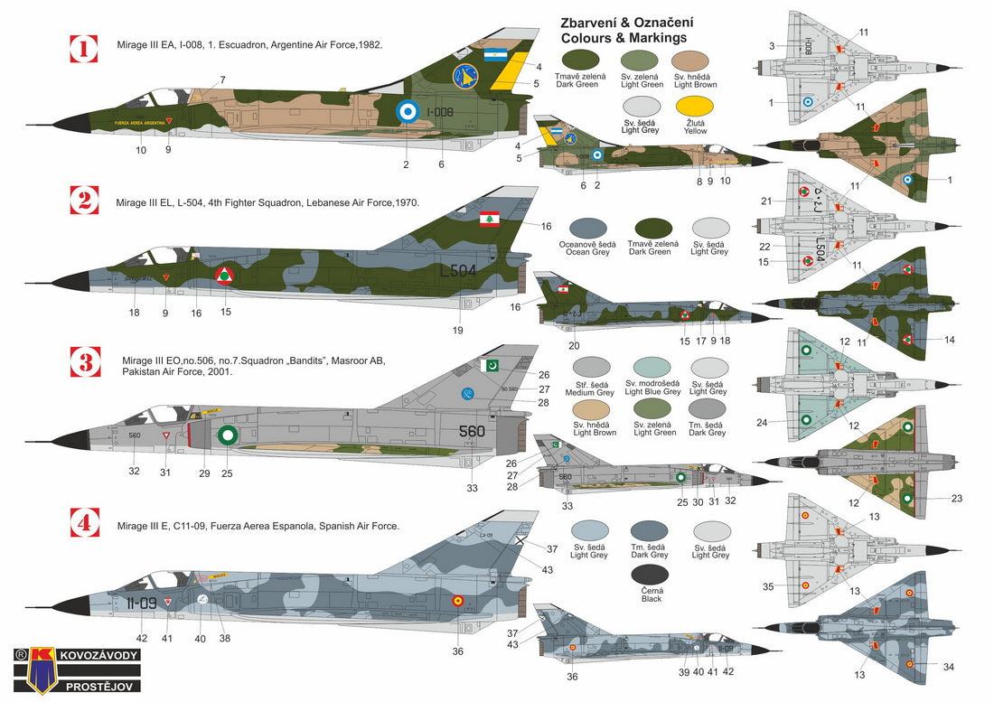 Kovozavody Prostejov KPH7217 1:72 Dassault_Mirage IIIE ex-RV Models