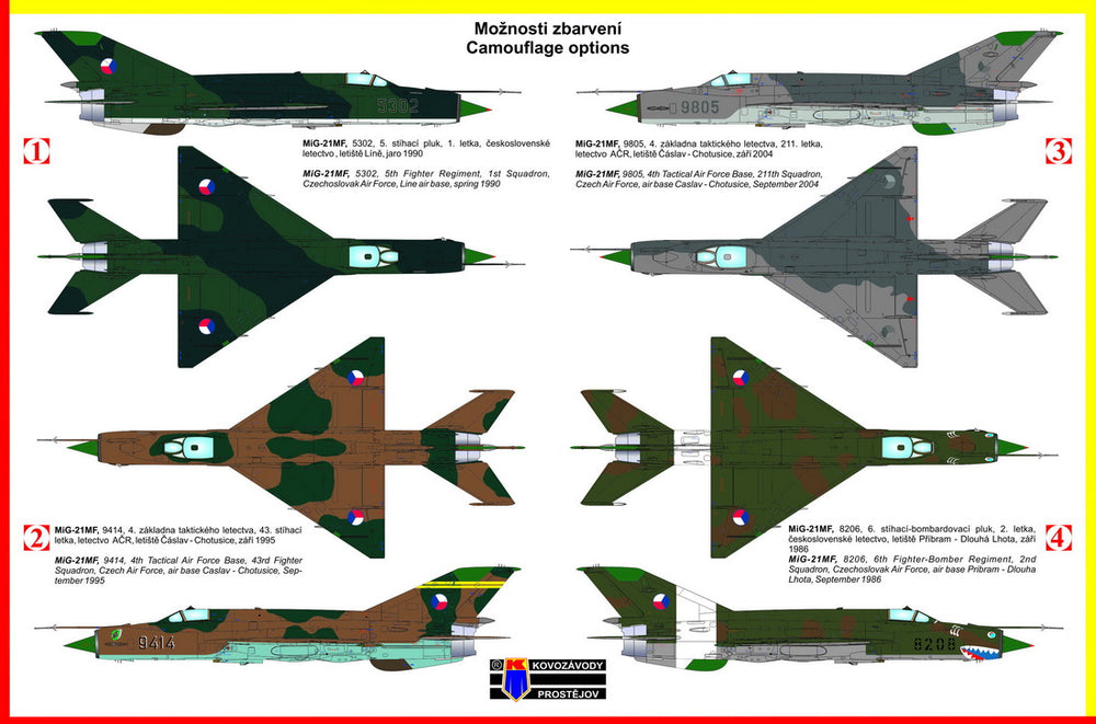 Kovozavody Prostejov KPM72084 1:72 Mikoyan MiG-21MF "Czechoslovak AF"
