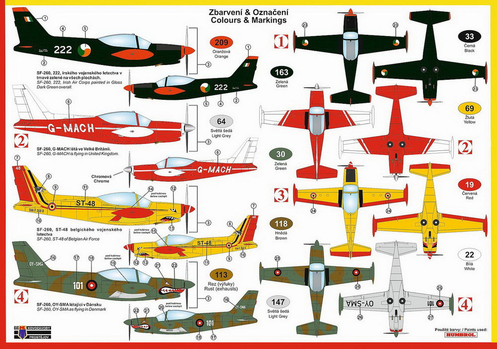Kovozavody Prostejov KPM72212 1:72 SIAI SF-260D/W "European Users"