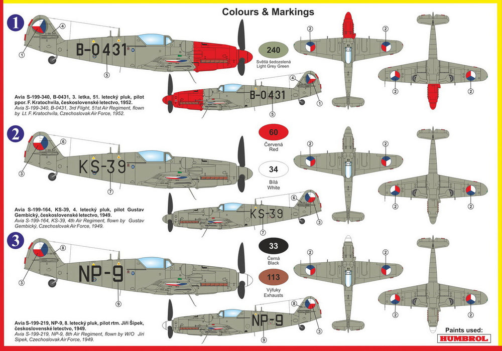 Kovozavody Prostejov KPM72218 1:72 Avia S-199 with wing-mounted MG 17 MG new