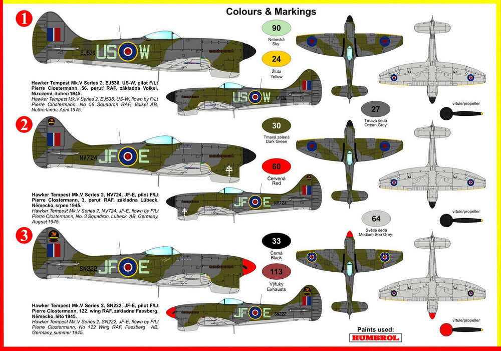 Kovozavody Prostejov KPM72220 1:72 Hawker Tempest Mk.V "Clostermann"