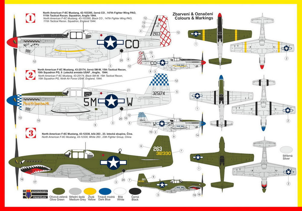 Kovozavody Prostejov KPM72246 1:72 North-American F-6C 'Photo-recce Mustang'