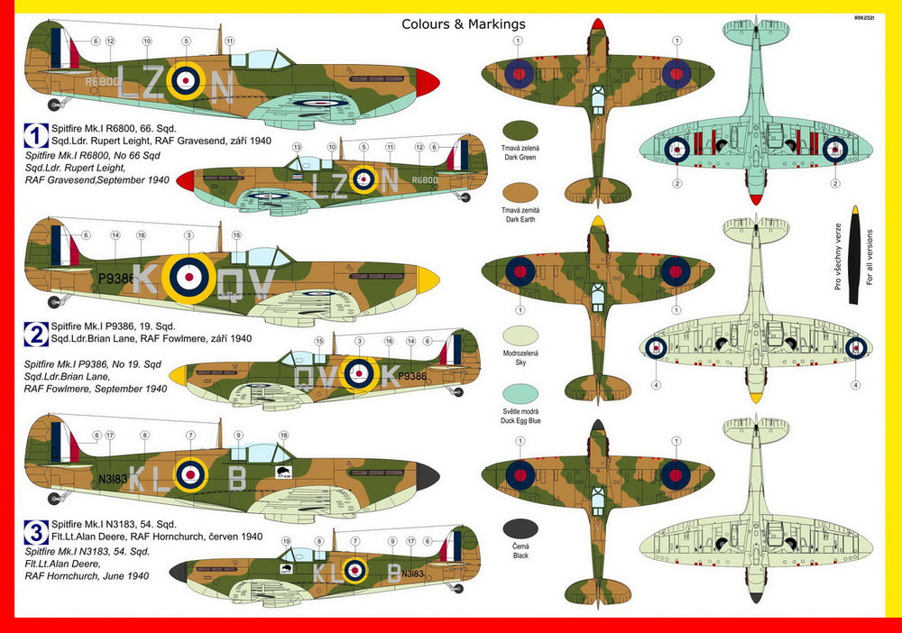 Kovozavody Prostejov KPM72262 1:72 Spitfire Mk.IA 'Commanders'