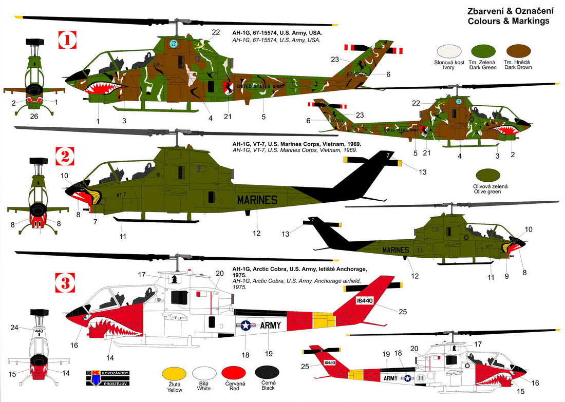 KP KPM72381 Bell AH-1G Huey Cobra Special Markings New Canopy 1:72
