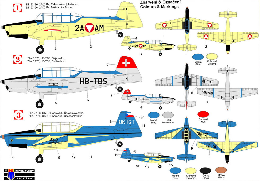 KP KPM72408 Zlin Z-126 Over Europe New Decals 1:72