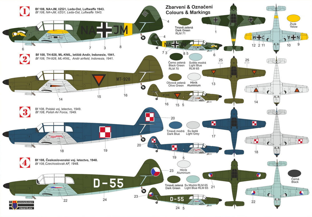 Kovozavody Prostejov KPM72481 1:72 Messerschmitt Bf-108 'Taifun'