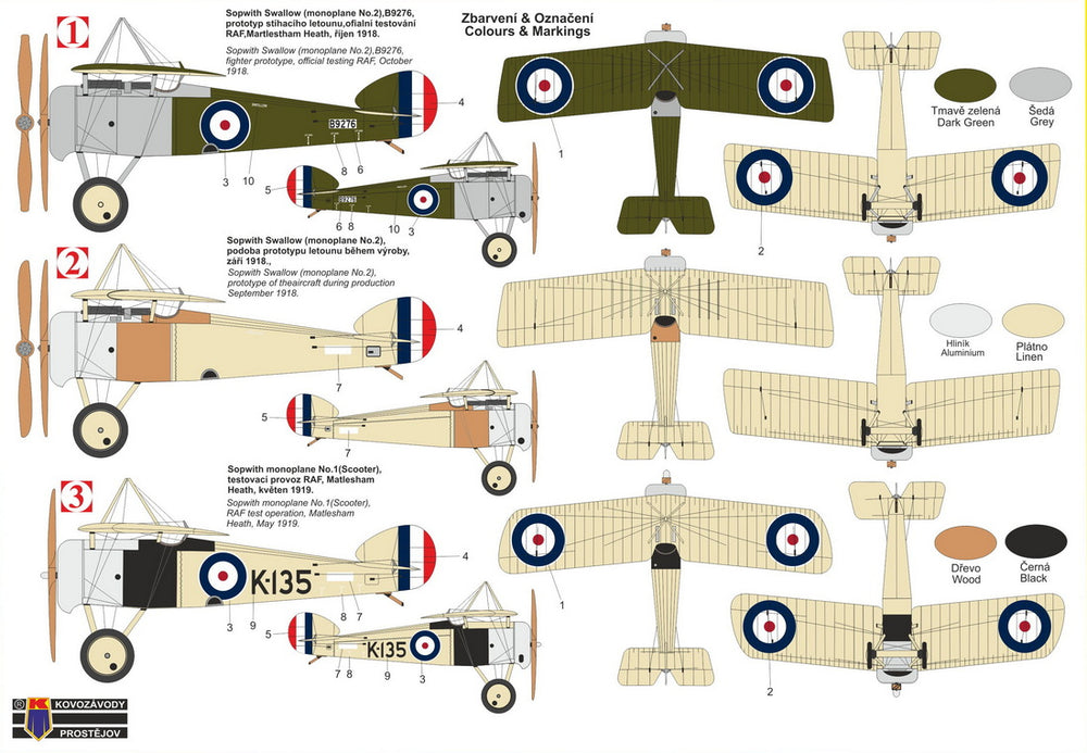 Kovozavody Prostejov KPM72484 1:72 Sopwith Swallow