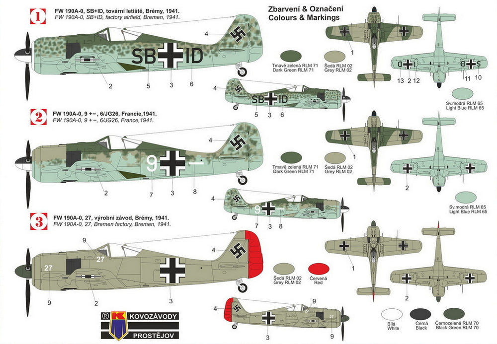 Kovozavody Prostejov KPM72489 1:72 Focke-Wulf Fw-190A-0 new mould
