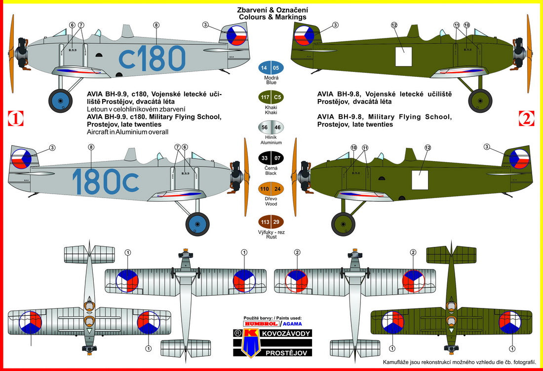 KP KPM7276 Avia B-9 Military Czechoslovak Trainer 1:72