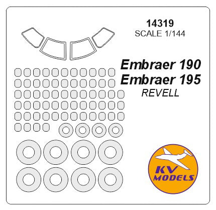 KV Models KV14319 Embraer 190/195 Canopy & Wheel Masks 1:144