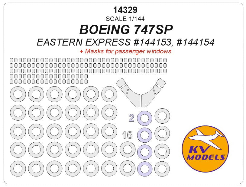 KV Models KV14329 Boeing 747SP Window & Wheel Masks 1:144