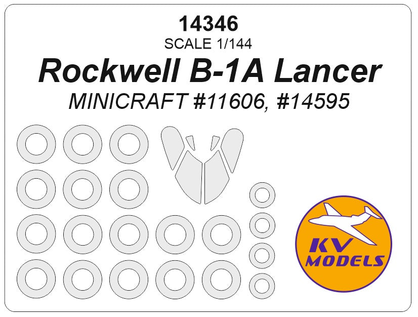 KV Models KV14346 1:144 Rockwell B-1A Lancer wheels and canopy frame paint masks