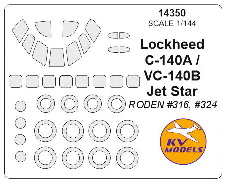 KV Models KV14350 Lockheed VC-140B/C-140A Jet Star Masks 1:144