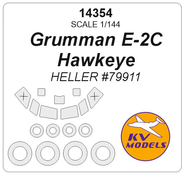 KV Models KV14354 1:144 Grumman E-2 Hawkeye wheels and canopy frame paint masks