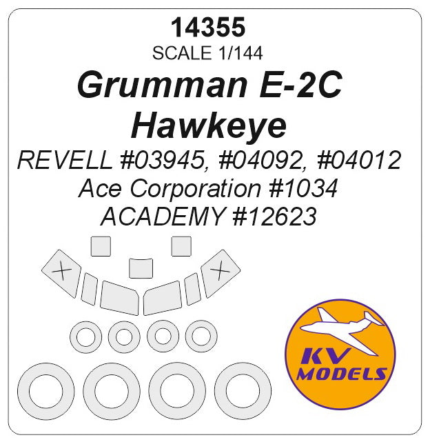 KV Models KV14355 1:144 Grumman E-2C Hawkeye wheels and canopy frame paint masks