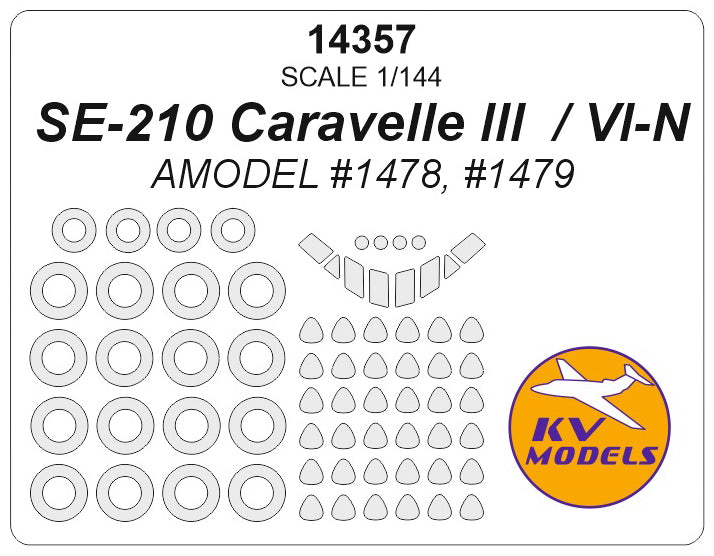 KV Models KV14357 SE-210 Caravelle III/VI-N Masks 1:144