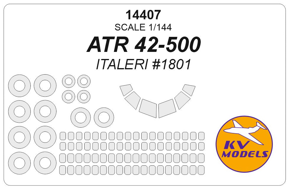 KV Models KV14407 1:144 ATR 42-500 wheels and canopy frame paint masks