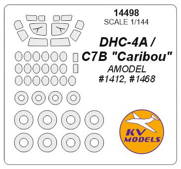KV Models KV14498 DHC-4A / C-7B Caribou Canopy & Wheel Masks 1:144