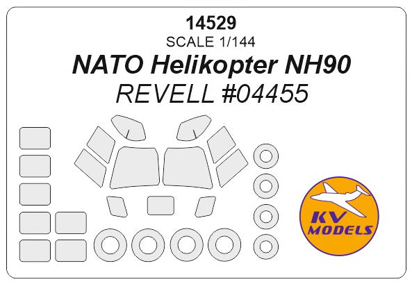 KV Models KV14529 NH Industries NH-90 Canopy & Wheel Paint Masks 1:144