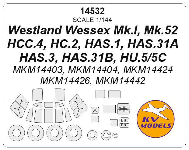 KV Models KV14532 Westland Wessex Mk.1 to HU.5 Paint Masks 1:144