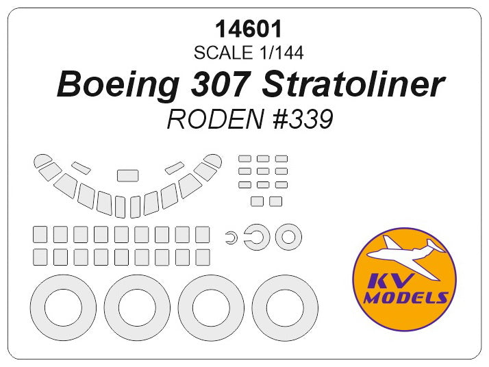 KV Models KV14601 1:144 Boeing 307 Stratoliner wheels & canopy frame paint masks