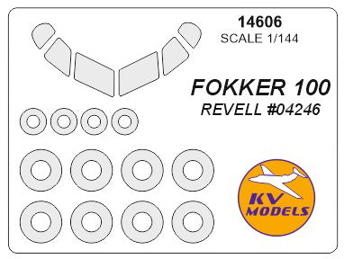 KV Models KV14606 1:144 Fokker 100 canopy mask & wheel paint mask masks