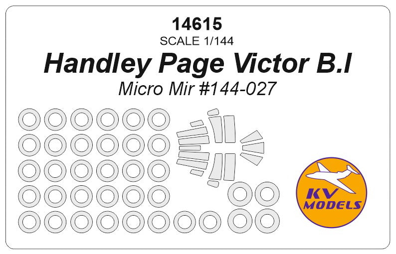 KV Models KV14615 1:144 Handley-Page Victor B.I wheels & canopy masks