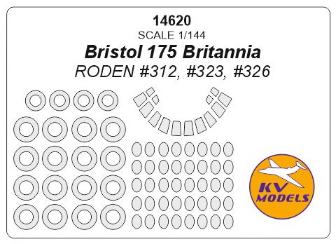 KV Models KV14620 Bristol 175 Britannia Canopy & Wheel Masks 1:144