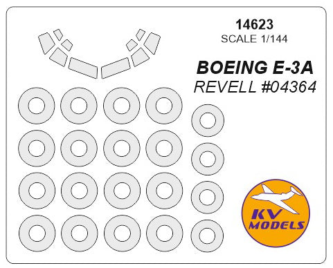 KV Models KV14623 Boeing E-3A Sentry AWACS Canopy & Wheel Masks 1:144