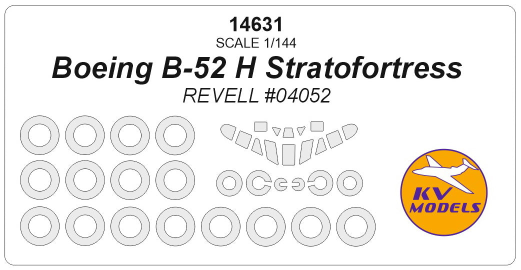 KV Models KV14631 Boeing B-52H Stratofortress Canopy & Wheel Masks 1:144