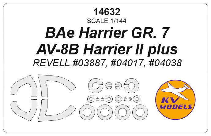 KV Models KV14632 1:144 BAe Harrier GR.7/McDonnell-Douglas AV-8B Harrier II plus