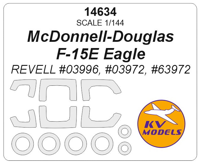 KV Models KV14634 McDonnell-Douglas F-15E Eagle Canopy & Wheel Masks 1:144