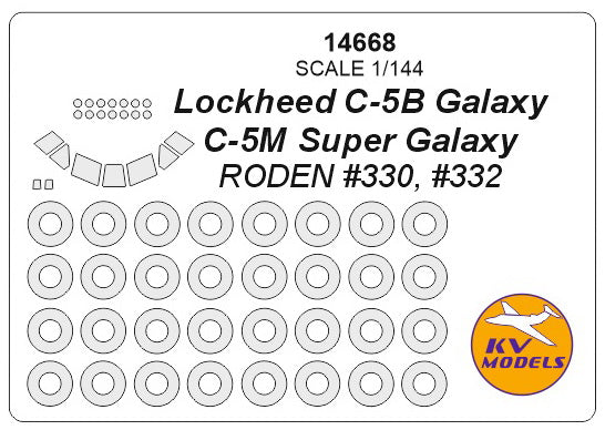 KV Models KV14668 Lockheed C-5B / C-5M Super Galaxy Wheel Masks 1:144