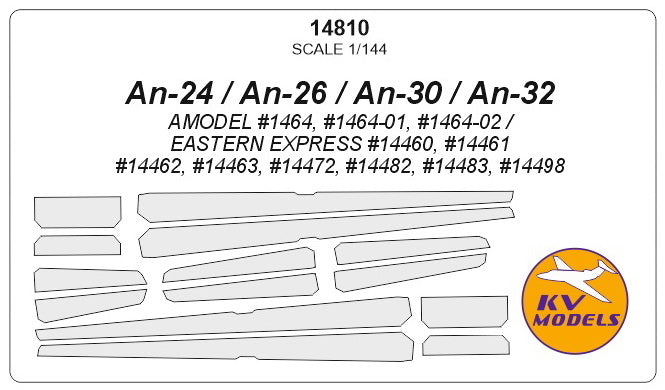 KV Models KV14810 1:144 Antonov An-24/An-26/An-30/An-32 anti-ice system masks