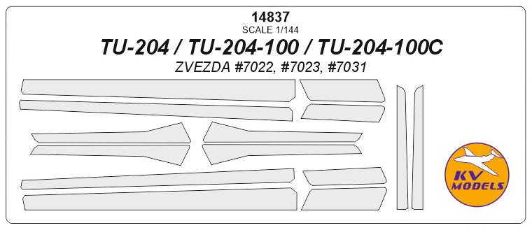 KV Models KV14837 1:144 Tupolev Tu-204-100 / Tu-204-100C