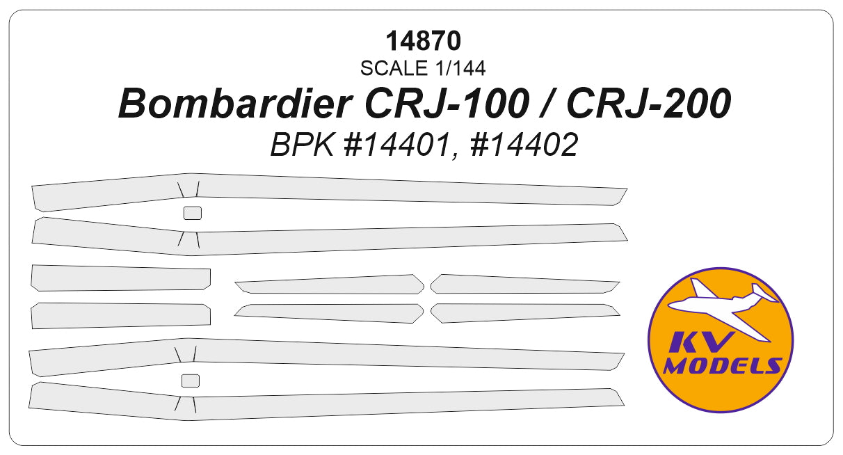 KV Models KV14870 Bombardier CRJ-100/200 Canopy & Wheel Masks 1:144