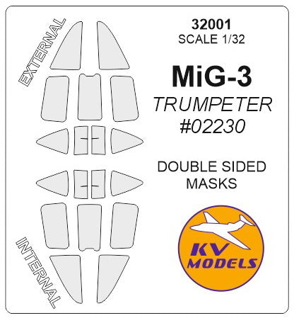 KV Models KV32001 1:32 Mikoyan MiG-3 Double-sided masks