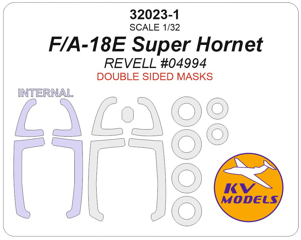 KV Models KV32023-1 Boeing F/A-18E Super Hornet Canopy & Wheel Masks 1:32