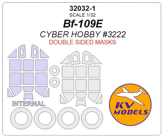 KV Models KV32032-1 1:32 Messerschmitt Bf-109E wheels & canopy frame paint mask