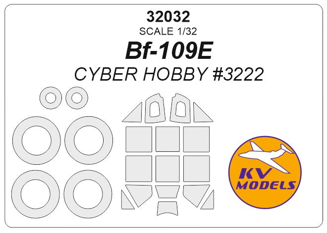 KV Models KV32032 1:32 Messerschmitt Bf-109E wheels and canopy frame paint masks
