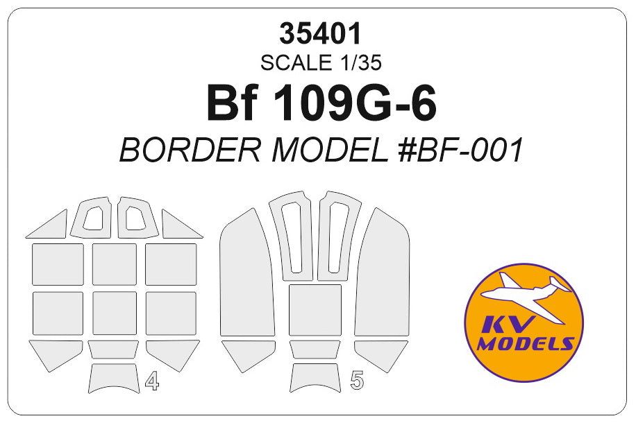 KV Models KV35401 1:35 Messerschmitt Bf-109G-6 wheels & canopy frame paint masks