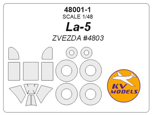 KV Models KV48001 1:48 Lavochkin La-5 wheels and canopy frame paint masks