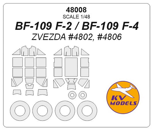 KV Models KV48008 1:48 Messerschmitt Bf-109F wheels and canopy frame paint masks