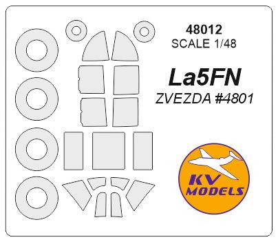 KV Models KV48012 1:48 Lavochkin La-5FN wheels and canopy frame paint masks